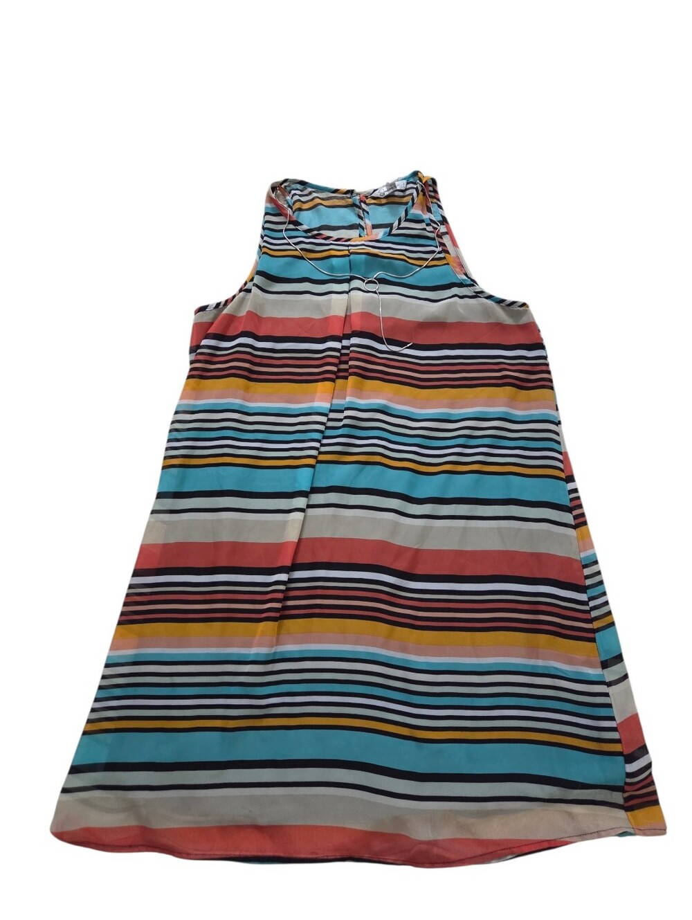 Speeckless multi-colored striped A-line sleeveless dress, L. EUC.